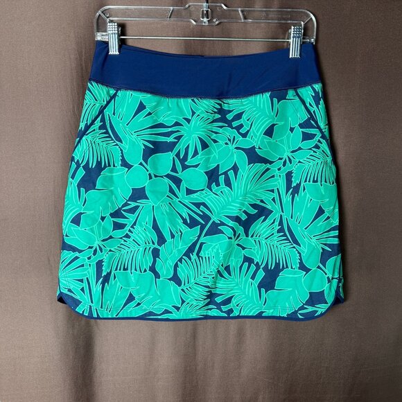 Lands' End Women's 4 Elastic Waist Quick Dry Active Board Skort Swim Skirt Navy/ - Picture 2 of 11